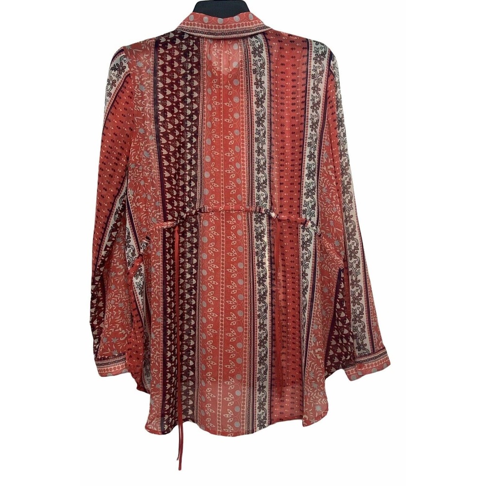 Free People Moonlight Miles Coral Floral Top Tunic - Picture 3 of 12